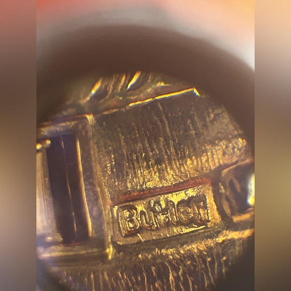 Vintage Butler Signed White Enamel & Gold Necklace - Bold Look - Picture 7 of 9